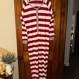Burts Bees Pajamas 100% Organic Cotton Adult One Piece Button Up Loungewear L/XL